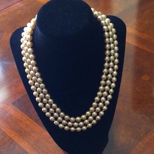 Vintage triple strand faux pearl choker by R.J. Graziano